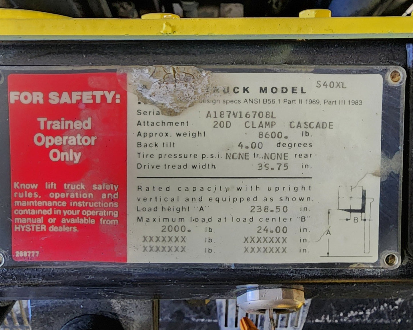 Hyster 4,000 Capacity