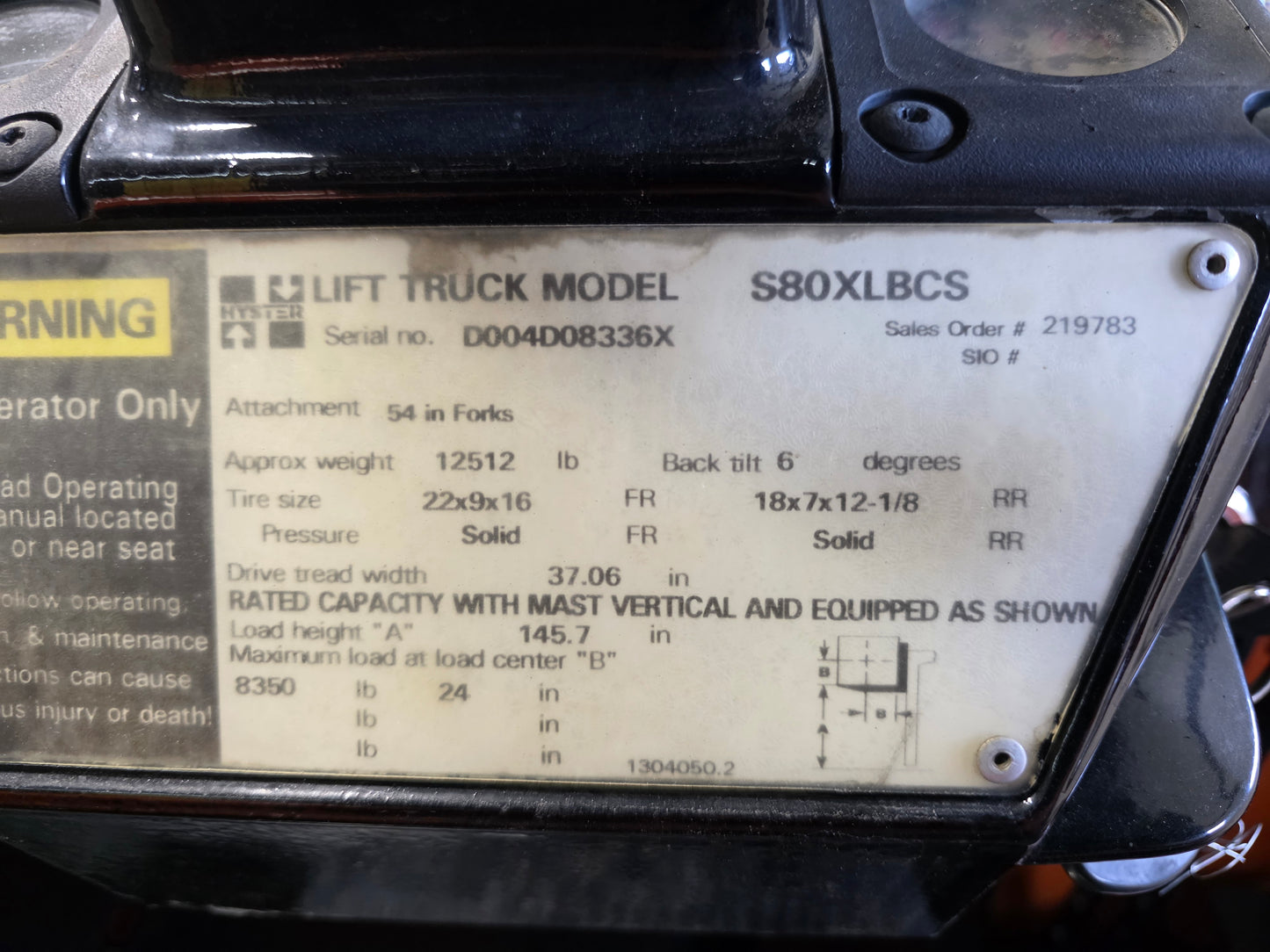 Hyster 8,000 Capacity LPG