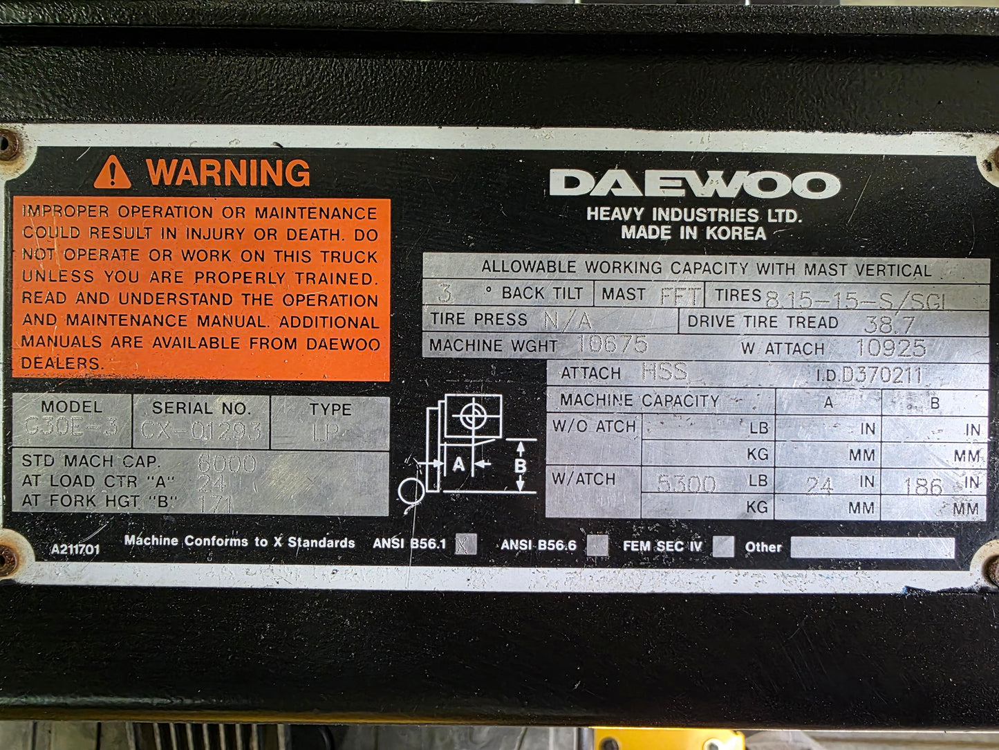 Daewoo 6,000 Capacity LPG Pneumatic
