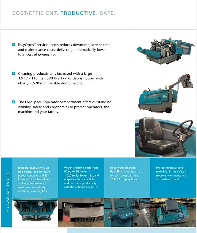 Tennant M20 Floor Sweeper Scrubber – Forklift Warehouse