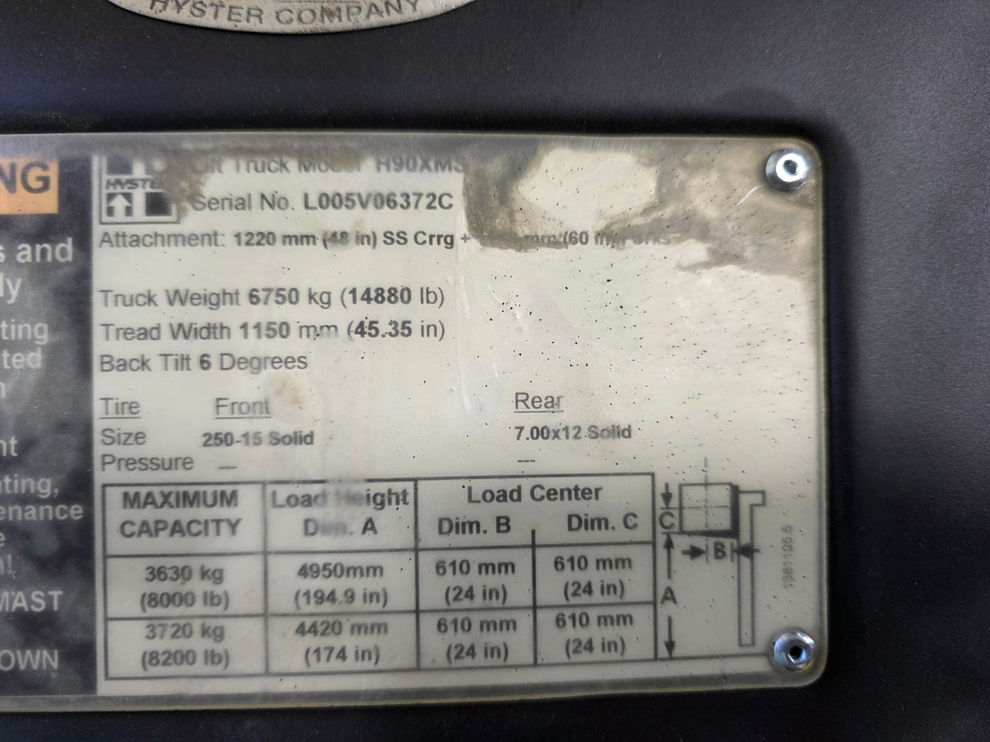 Hyster 9,000 Capacity LP