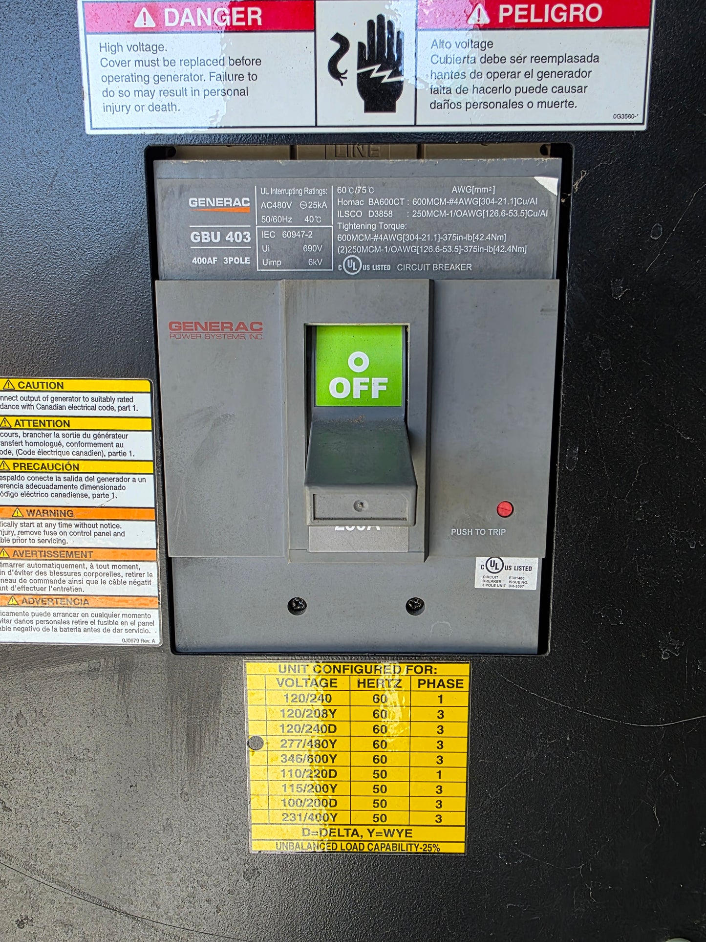 2012 Generac SG150 Generator